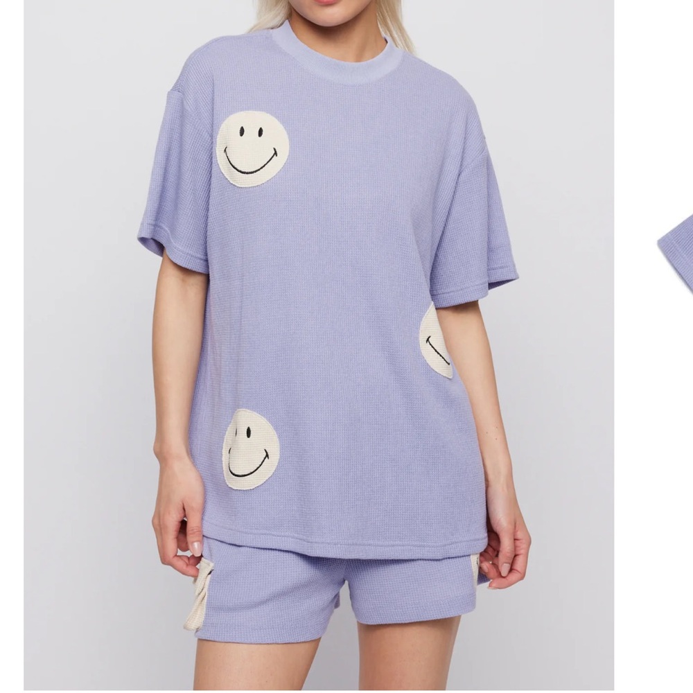 Smiley Face Lavender Tee